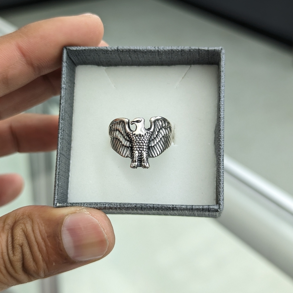 925 Sterling Silver Eagle Ring - image 4
